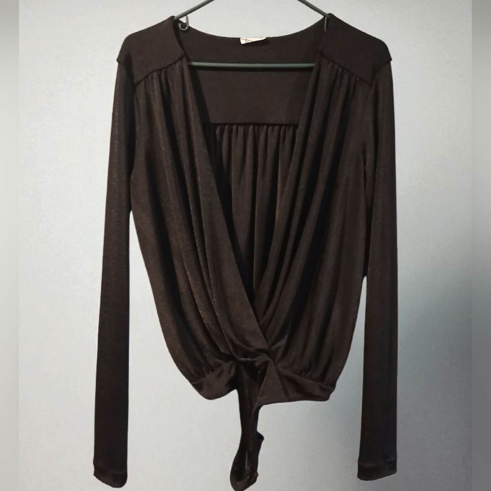 Free People Intimately Black Stretch Womans Bodysuit Size Large